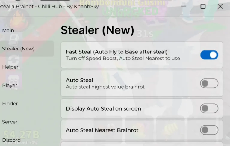 Steal A Brainrot Script By Chilli Hub